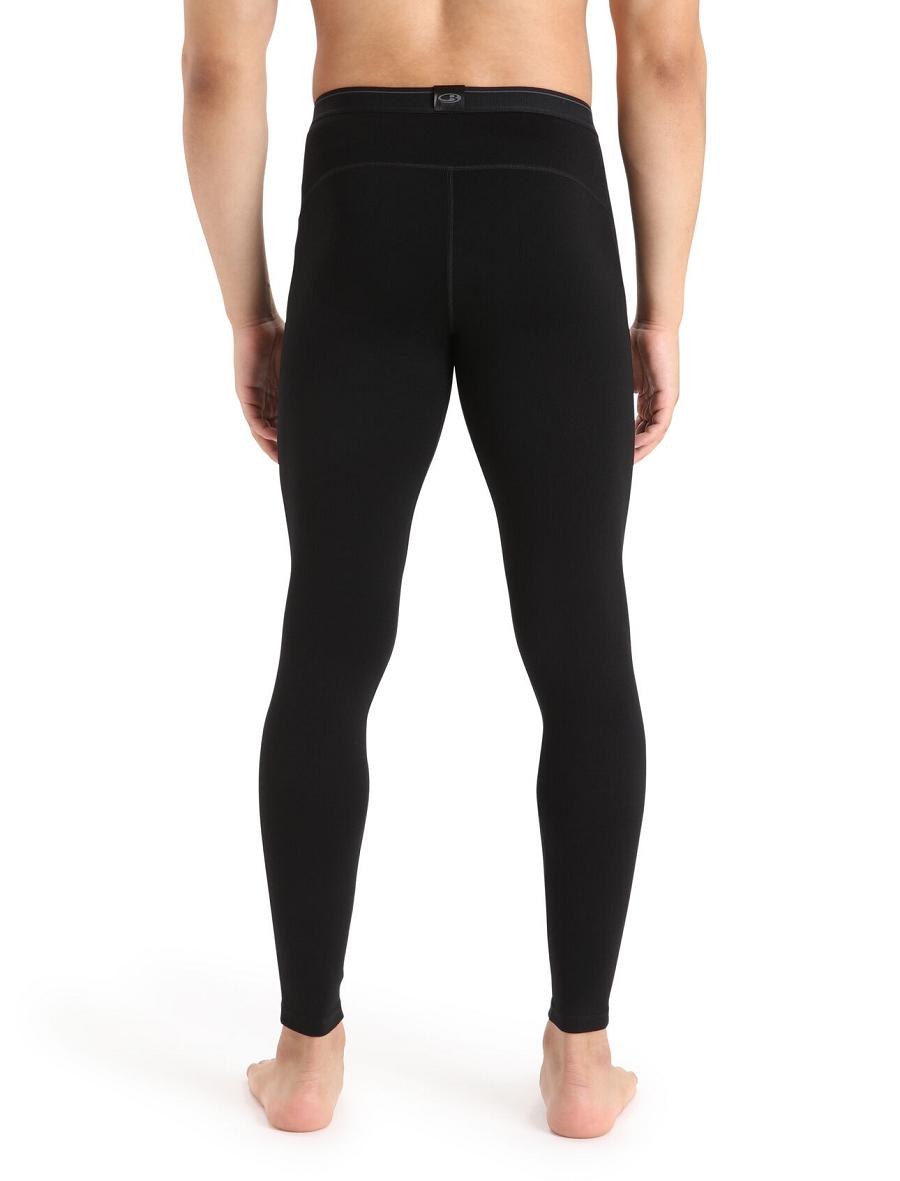 Leggings Icebreaker Merino 260 Tech Thermal With Fly Homme Noir | FR 1135NWYB